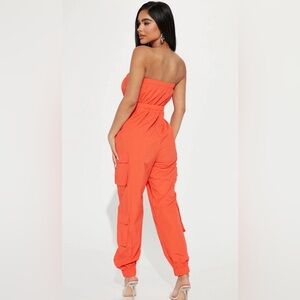 🧡HYFVE Vibrant Orange Strapless Jumpsuit🧡